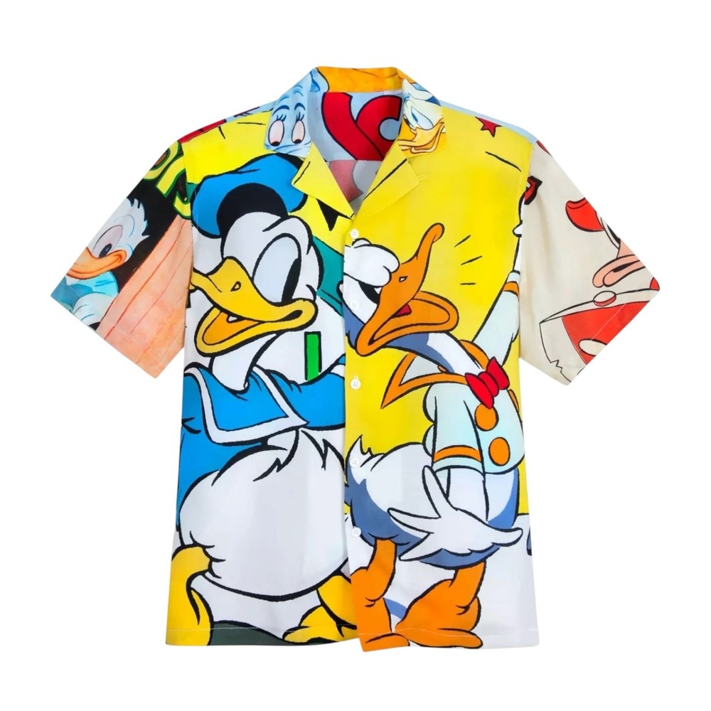 Disney Adult Donald Duck Sea Scouts Woven Button Up Shirt Multicolor Unisex 2X